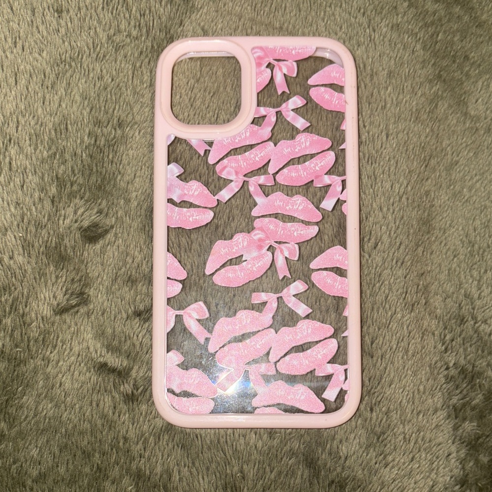 SHEIN Pink Kiss Design Phone Case